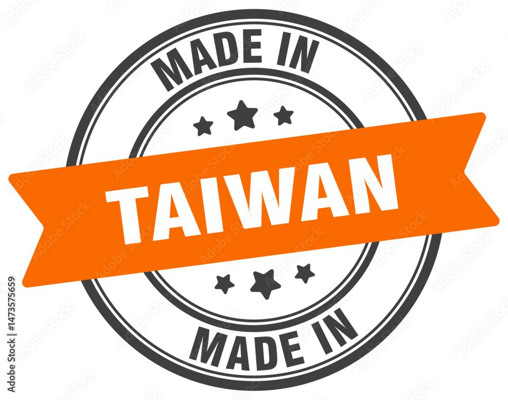 Fototapeta premium Made in Taiwan round sign. Made in Taiwan stamp.