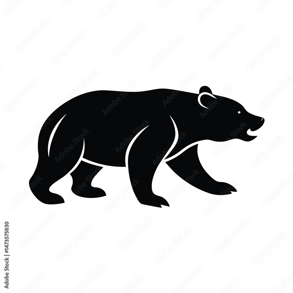 Fototapeta premium silhouette vector illustration of bear