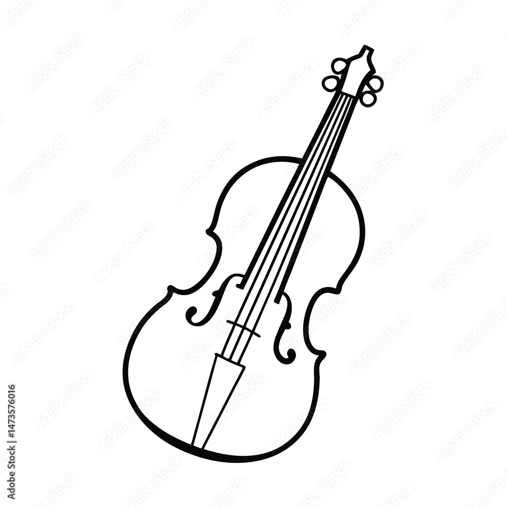 Fototapeta premium outline of a classical cello line art vector