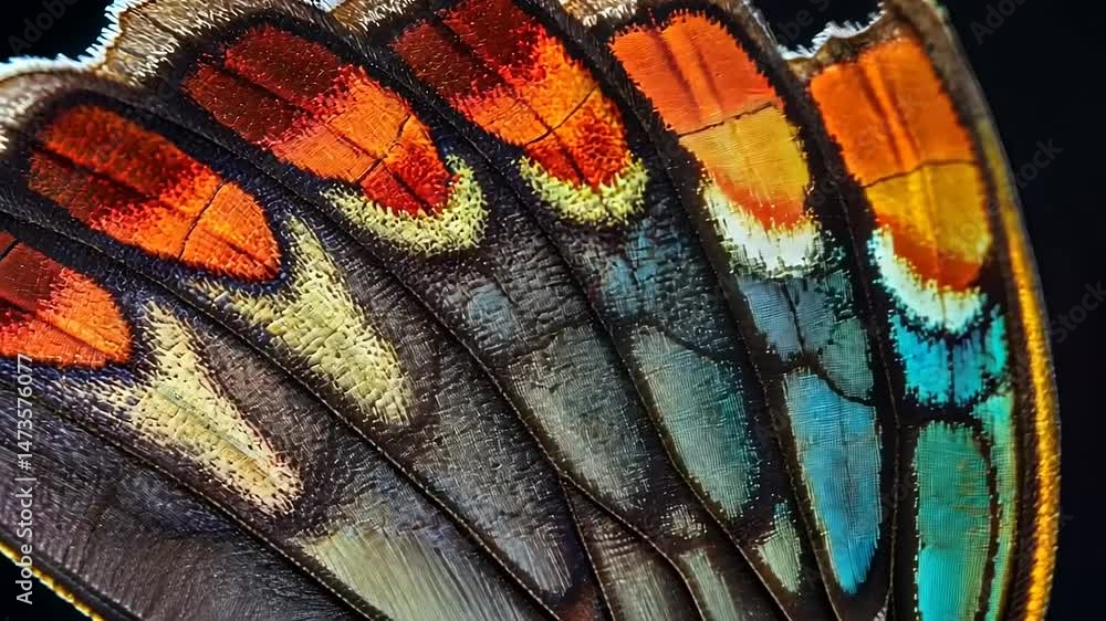 Colorful Intricate Details of a Butterfly Wing Pattern Captured Up Close Colorful Intricate Details of a Butterfly Wing Pattern Captured Up Close