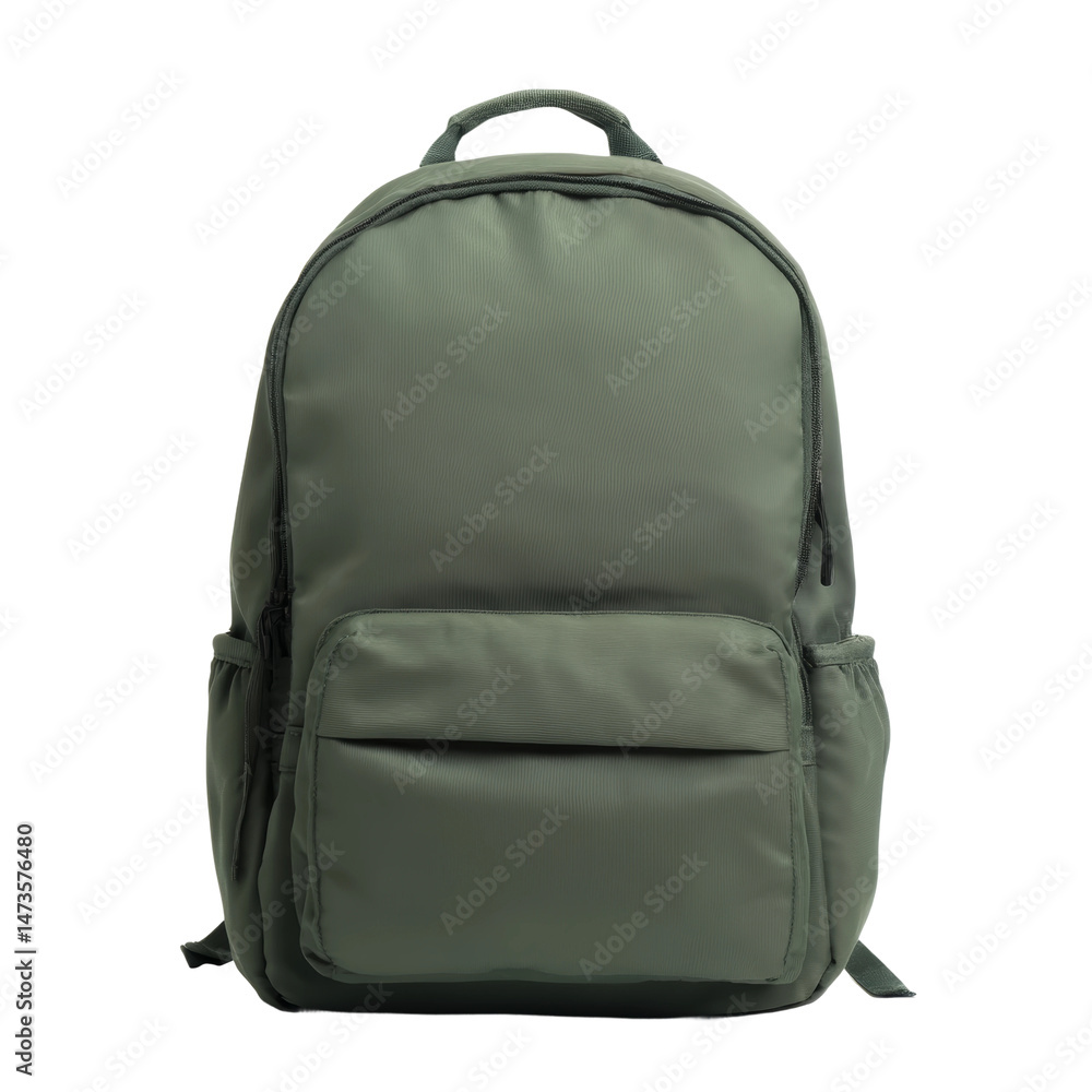 Naklejka premium A stylish and functional olive-green backpack, ready for any adventure or daily use