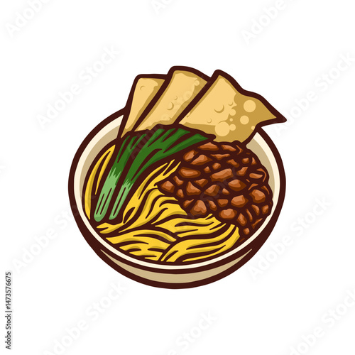 Indonesian local food chicken noodles