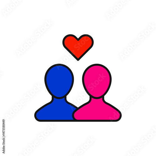 Two Faces Icon Representing Identity Diversity.