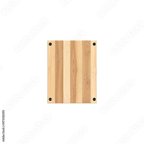Wooden Board with Bolts Top View