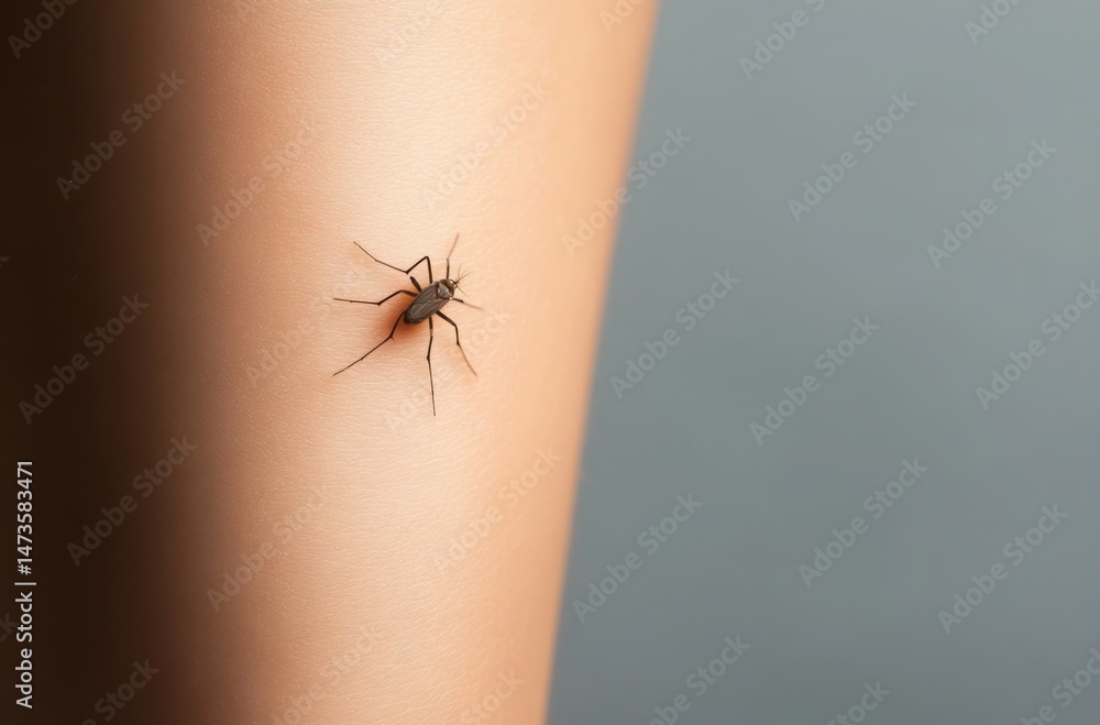 Obraz premium Child with visible mosquito bite on the leg, close-up view showing realistic redness
