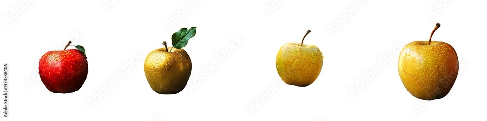 Set of Vibrant Apple Collection Red Yellow and Green Fruit Images for Projects isolated on transparent background Set of Vibrant Apple Collection Red Yellow and Green Fruit Images for Projects isolated on transparent background