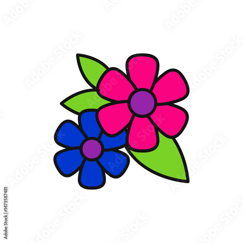 Bi-Color Flower Icon for Beauty in Love.