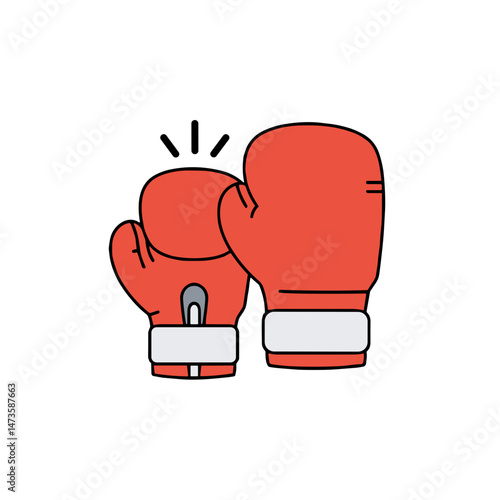 Red boxing gloves celebrating a victory with a cheerful design  