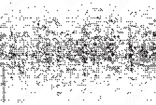 Monochrome Digital Noise Pattern Texture , A glitch-inspired monochrome digital pattern made of pixelated dot noise. Great for tech visuals, backgrounds, and experimental designs.