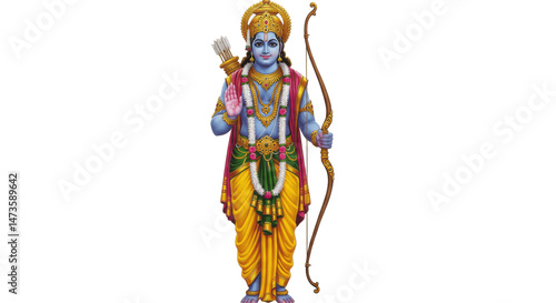 lord rama standing with bow and arrow clip art preview
