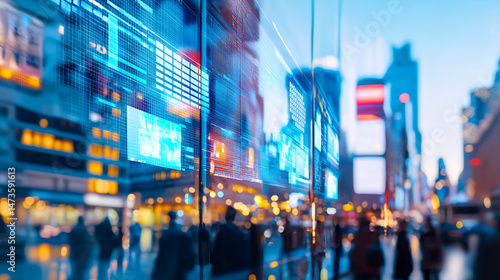 Wallpaper Mural Cityscape at dusk with illuminated buildings and reflections on glass surfaces, creating vibrant urban atmosphere Torontodigital.ca