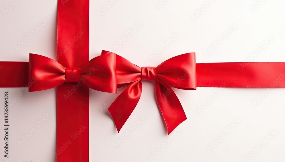 Elegant red ribbon banner with bow, perfect for celebratory occasions , festive, celebration ribbon Elegant red ribbon banner with bow, perfect for celebratory occasions , festive, celebration ribbon