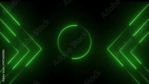 Abstract neon stylish video frame illustration on black background. A video frame symbol neon on background.