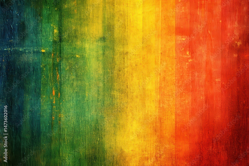 Obraz premium Vibrant, textured rainbow gradient with vertical stripes, vintage effect