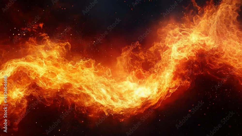 Fiery Stream with Dark Background. Fiery Stream with Dark Background.