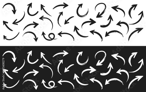 Vector grunge brush style arrow pointers