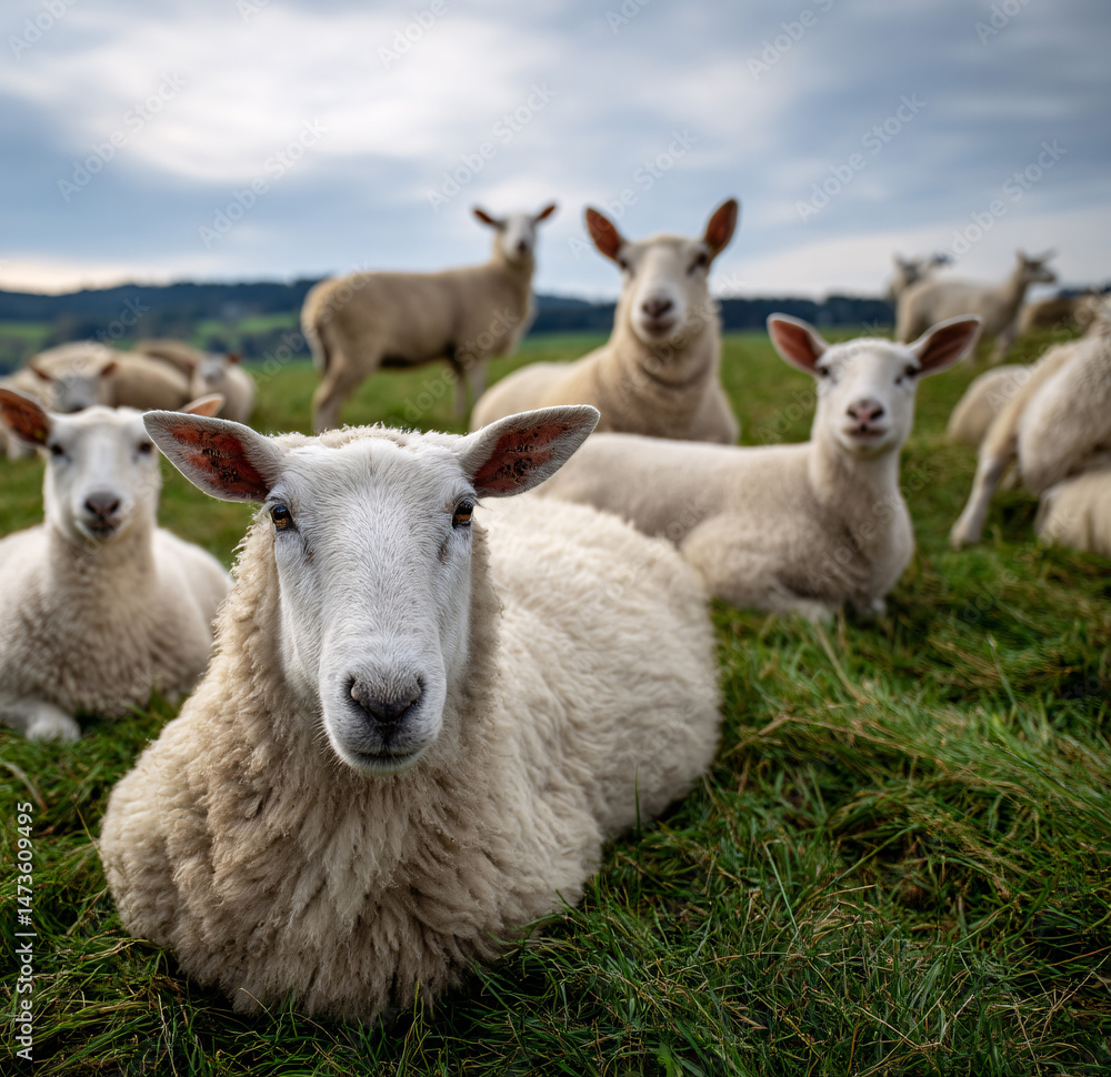 Obraz premium Eid al Adha Islamic with Goat, sheep Islamic Festival Art Arabic, Eid al Adha Mubarak Islamic festival social media banner and Eid Mubarak Post Template, isolated background 