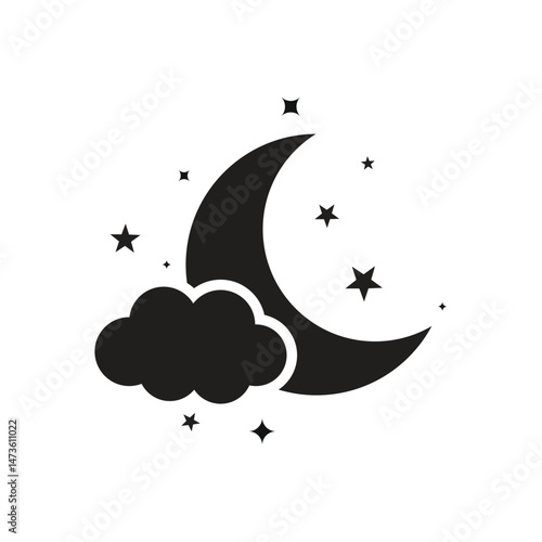 Night Icon in trendy flat style isolated on white background template