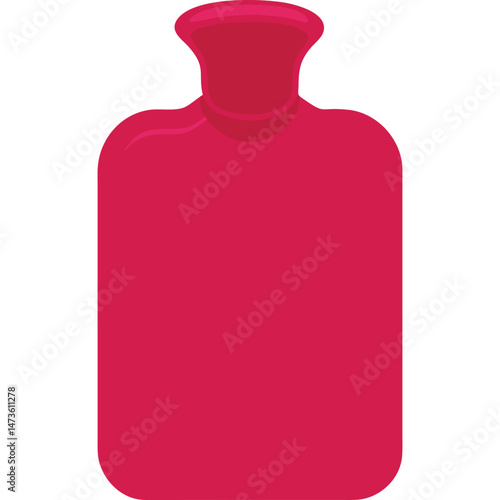 Red Hot Water Bottle Vector Illustration for Pain Relief
