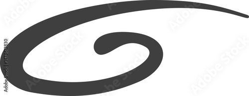 Swoosh underline. Hand drawn swash and swirl stroke. Squiggly swish and calligraphic wavy flourish. Accent divider and swoop element