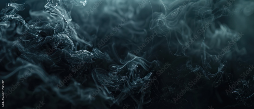 Obraz premium Smoke fog mist white flowing magic dust overlay darkness backgrounds horizontal.
