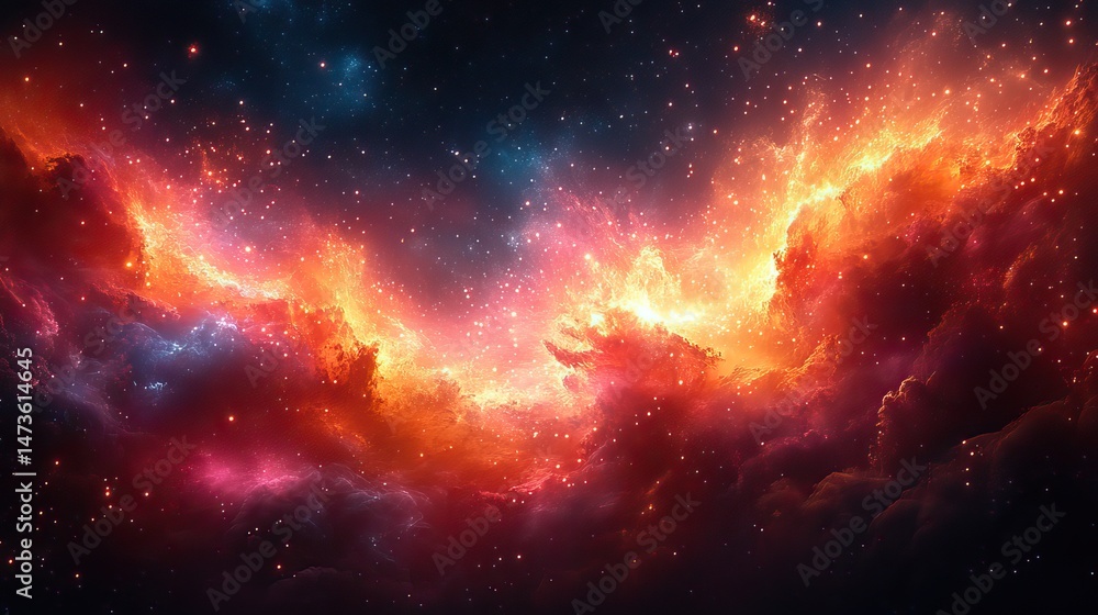 Fototapeta premium A vibrant display of fireworks explodes in the night sky, painting it with streaks of brilliant color and illuminating the darkness The celebration is joyous