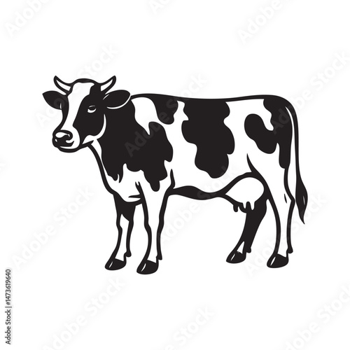 black and white cow