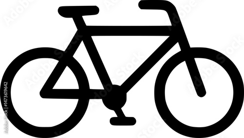 Simple black line drawing of a bicycle