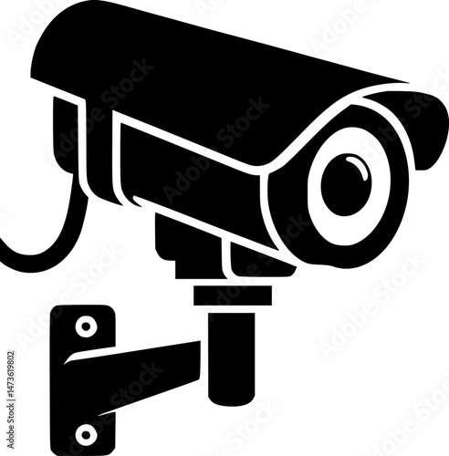 Black and white security camera icon.