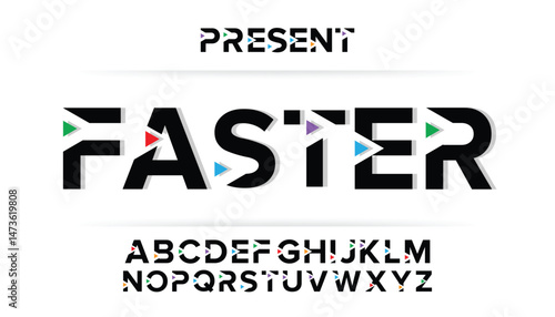 Design Modern abstract digital alphabet font. Minimal technology typography, Creative urban sport fashion futuristic font and with numbers. vector illustration.