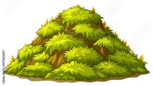 Moss pile isolated on white background
