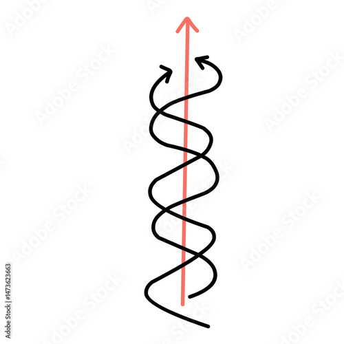 Variation spiral and straight arrow