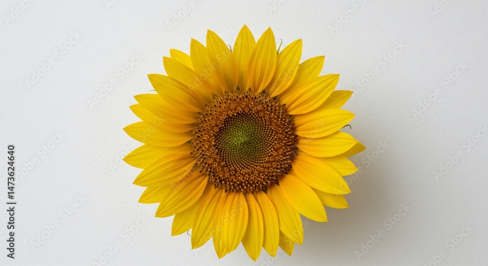 Obraz premium Vibrant yellow sunflower blooms brightly under soft studio lighting. AI Generated