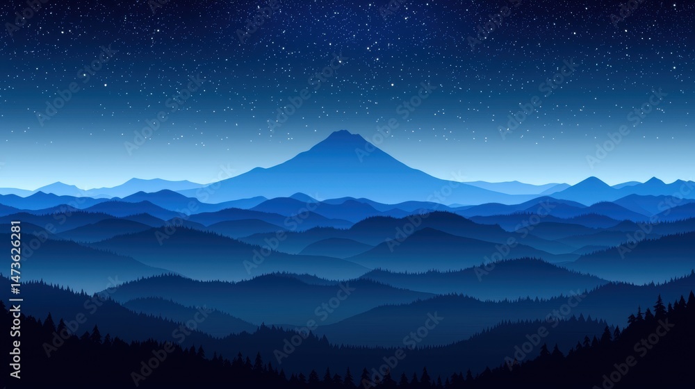 Majestic Mountain Range at Dusk Majestic Mountain Range at Dusk