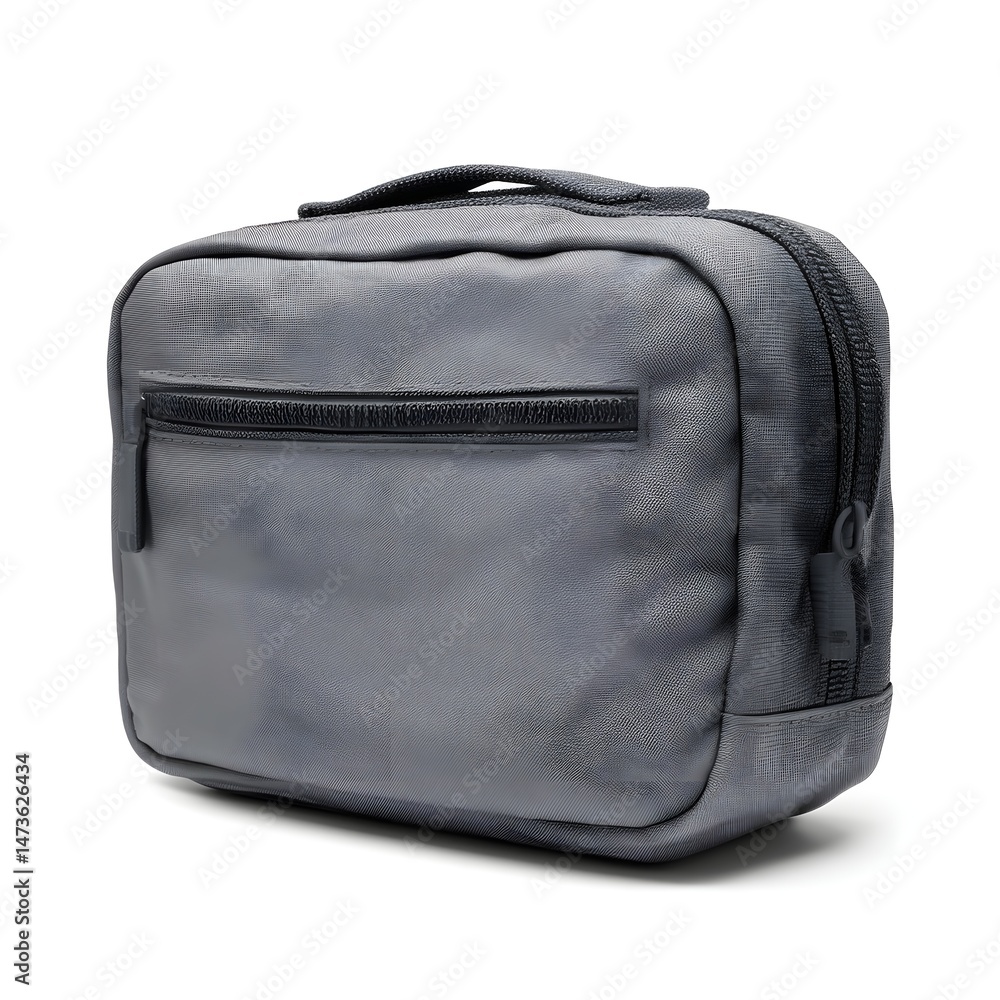 Naklejka premium Travel Effortlessly with Matte Powder Gray 3D Ripstop Nylon Pouch Equipped for Ultimate Gear Organization