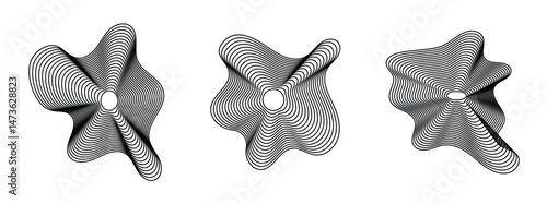 Wave Organic Shape Abstract Lines. Vector Ripple Circles - Sound Wave Pattern. Music Pulse Effect in eps 10.