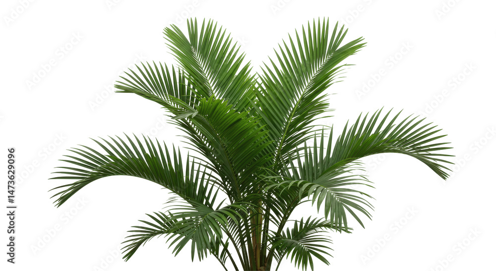 Fototapeta premium Lush Areca Palm Plant Isolated on Transparent PNG Background