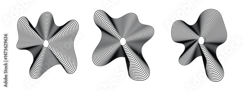 Wave Organic Shape Abstract Lines. Vector Ripple Circles - Sound Wave Pattern. Music Pulse Effect in eps 10.