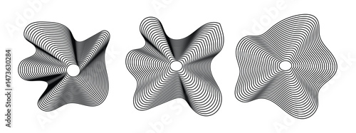 Wave Organic Shape Abstract Lines. Vector Ripple Circles - Sound Wave Pattern. Music Pulse Effect in eps 10.