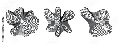 Wave Organic Shape Abstract Lines. Vector Ripple Circles - Sound Wave Pattern. Music Pulse Effect in eps 10.