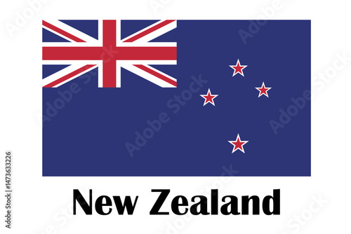 Wallpaper Mural Flag of New Zealand. Illustration over white background Torontodigital.ca