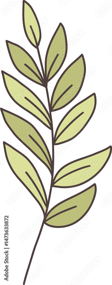 Fototapeta premium Hand Drawn Leave Doodle Cartoon Design.