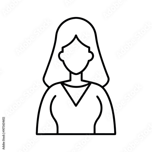 Empowered Woman Leadership Line Art Vector