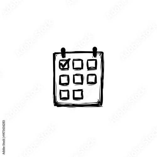 Hand-drawn calendar icon representing planning, schedule, and organization
