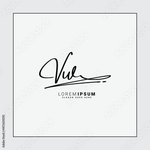 VW Signature Logo - Handwritten Vector Logo Template for VW Alphabet