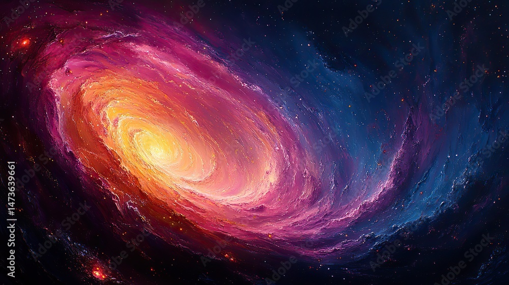 Abstract swirling nebulae of vibrant pinks, purples, and blues in the vastness of space, dotted with distant stars creating a cosmic spectacle of color and light Abstract swirling nebulae of vibrant pinks, purples, and blues in the vastness of space, dotted with distant stars creating a cosmic spectacle of color and light