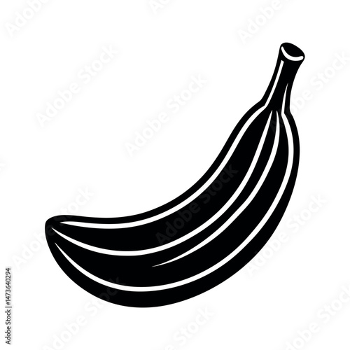 banana fruit vegetable icon line art white background