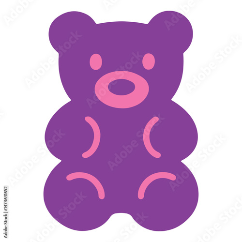 Gummy bear illustration vector, candy Confection clipart, sweet candy isolated