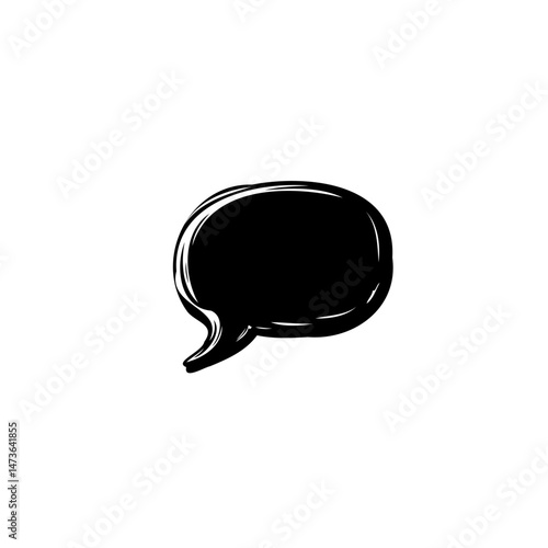 Monochrome graphic interpretation of communication with a classic speech bubble