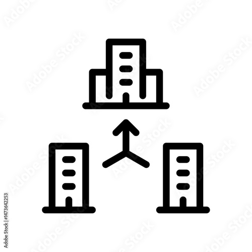 business merger outline icon. company merger line art illustration.
